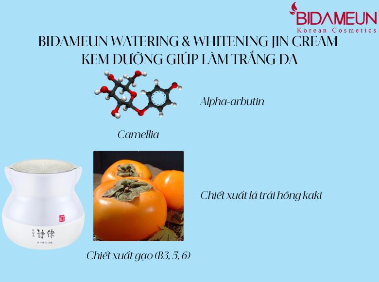 Bidameun Watering & Whitening Jin Cream - Kem dưỡng điều trị nám da