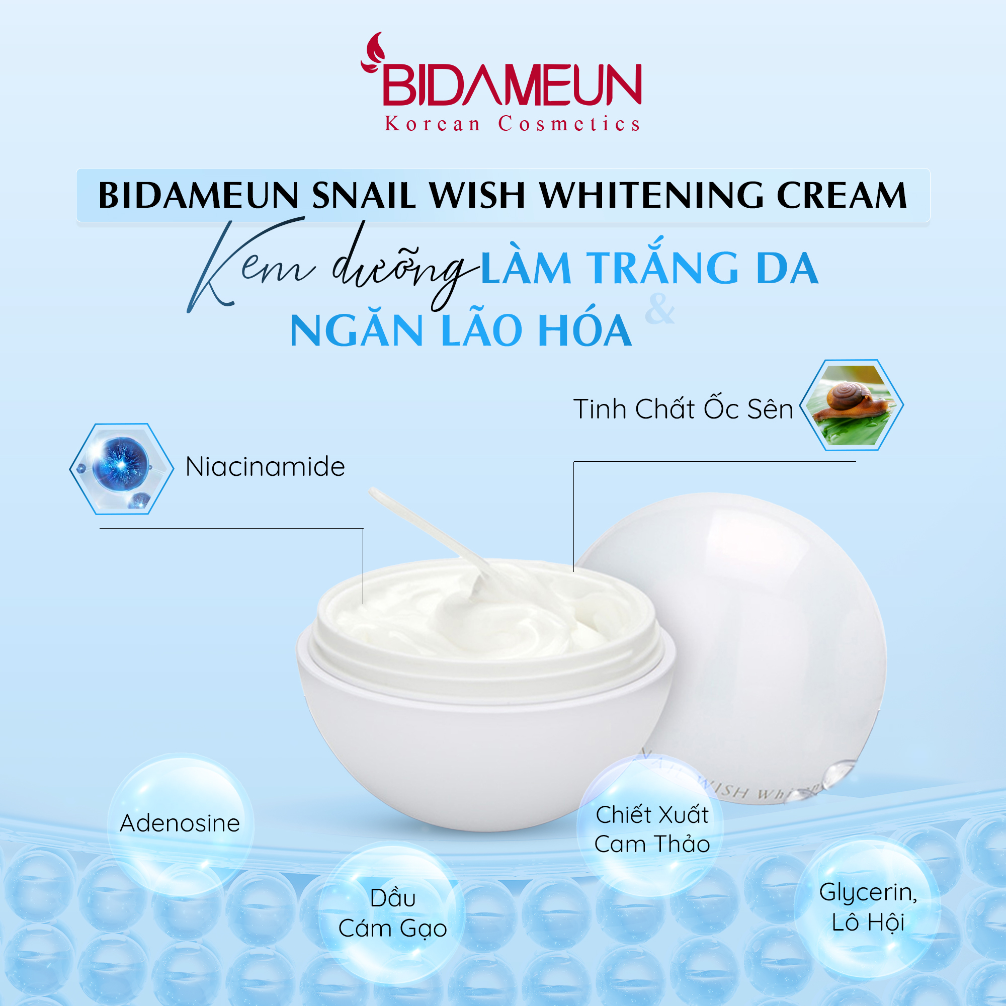 Bidameun Snail Wish Whitening Cream