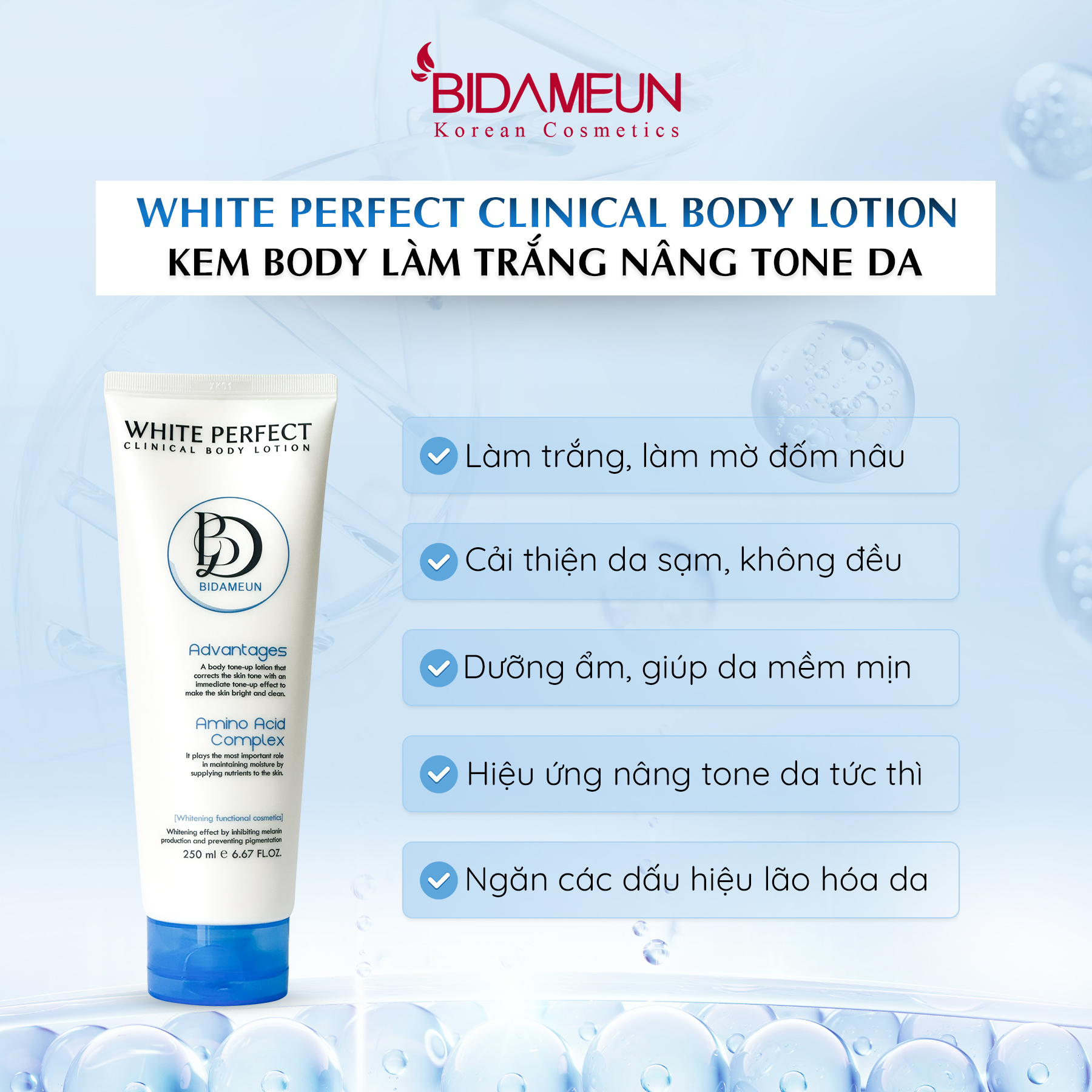 White Perfect Clinical Body Lotion - Kem body làm trắng nâng tone